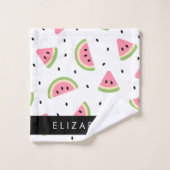 Roze watermeloenen, watermeloenzaden, Jouw naam Bad Handdoek (Wasdoekje)