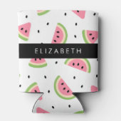 Roze watermeloenen, watermeloenzaden, Jouw naam Blikjeskoeler (Achterkant)