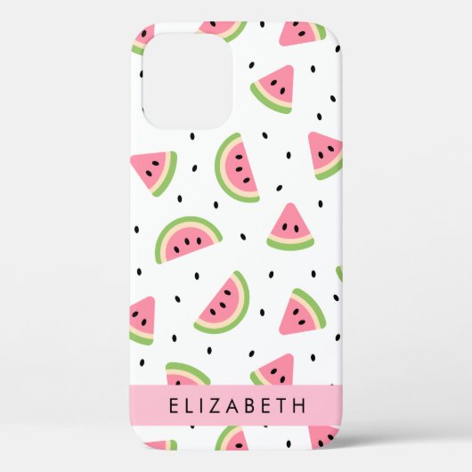 Roze watermeloenen, watermeloenzaden, Jouw naam Case-Mate iPhone Case (Achterkant)