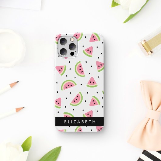 Roze watermeloenen, watermeloenzaden, Jouw naam Case-Mate iPhone Case
