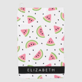 Roze watermeloenen, watermeloenzaden, Jouw naam Golfhanddoek (Voorkant)