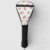 Roze watermeloenen, watermeloenzaden, Jouw naam Golfheadcover (Voorkant)