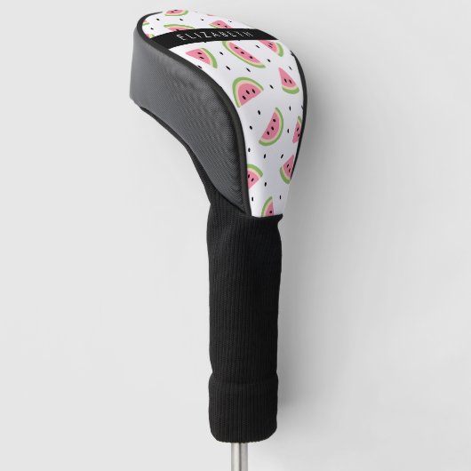 Roze watermeloenen, watermeloenzaden, Jouw naam Golfheadcover (Schuin)
