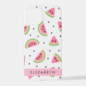 Roze watermeloenen, watermeloenzaden, Jouw naam iPhone Hoesje (Achterkant)