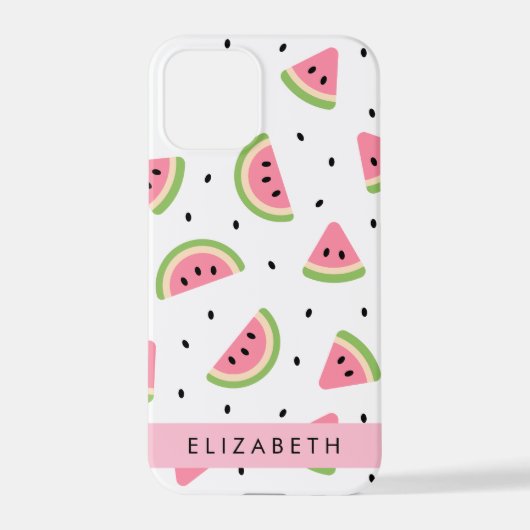 Roze watermeloenen, watermeloenzaden, Jouw naam iPhone Hoesje (Achterkant)