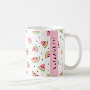 Roze watermeloenen, watermeloenzaden, Jouw naam Koffiemok