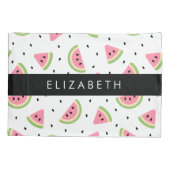 Roze watermeloenen, watermeloenzaden, Jouw naam Kussensloop (Achterkant)