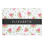 Roze watermeloenen, watermeloenzaden, Jouw naam Kussensloop (Voorkant)