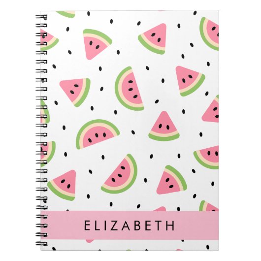 Roze watermeloenen, watermeloenzaden, Jouw naam Notitieboek (Voorkant)