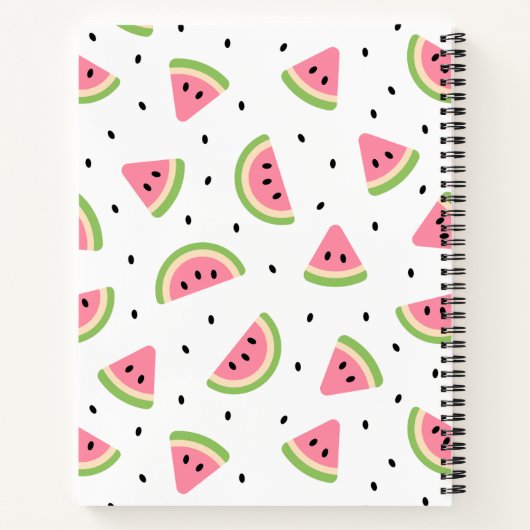 Roze watermeloenen, watermeloenzaden, Jouw naam Notitieboek (Achterkant)