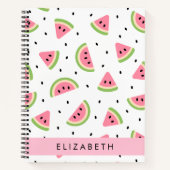 Roze watermeloenen, watermeloenzaden, Jouw naam Notitieboek (Voorkant)
