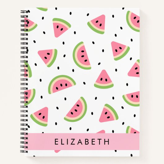Roze watermeloenen, watermeloenzaden, Jouw naam Notitieboek (Voorkant)