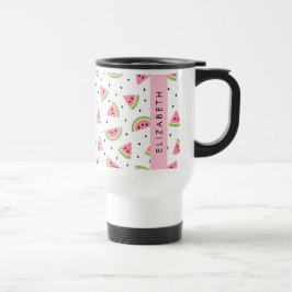 Roze watermeloenen, watermeloenzaden, Jouw naam Reisbeker
