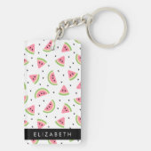 Roze watermeloenen, watermeloenzaden, Jouw naam Sleutelhanger (achterkant)