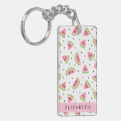 Roze watermeloenen, watermeloenzaden, Jouw naam Sleutelhanger (Voorkant Links)