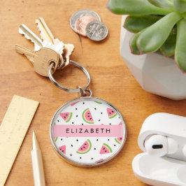 Roze watermeloenen, watermeloenzaden, Jouw naam Sleutelhanger