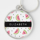 Roze watermeloenen, watermeloenzaden, Jouw naam Sleutelhanger (Voorkant)