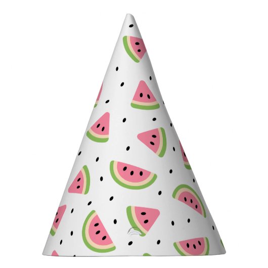 Roze watermeloenen, watermeloenzaden, zomerpatroon feesthoedjes (Rechts)