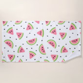 Roze watermeloenen, watermeloenzaden, zomerpatroon strandlaken (Voorkant)