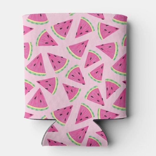 Roze watermeloenpatroon blikjeskoeler (Achterkant)