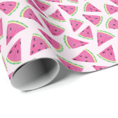 Roze watermeloenpatroon cadeaupapier (Rol Hoek)