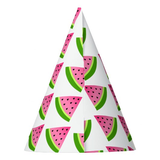Roze watermeloenpatroon feesthoedjes (Achterkant)