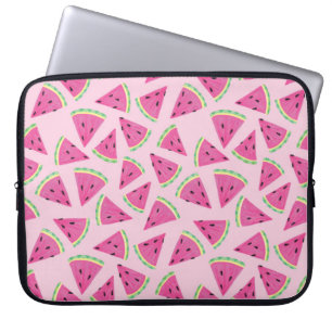 Roze watermeloenpatroon laptop sleeve