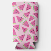 Roze watermeloenpatroon seltzer blikjeskoeler (Achterkant)