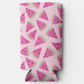 Roze watermeloenpatroon seltzer blikjeskoeler (Voorkant)