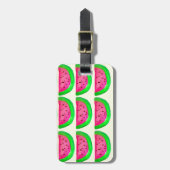 Roze watermeloensoort, van juffrouw, op citroen bagagelabel (Voorkant verticaal)