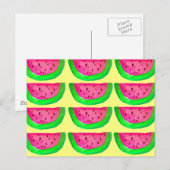 Roze watermeloensoort, van juffrouw, op citroen briefkaart (Voorkant / Achterkant)