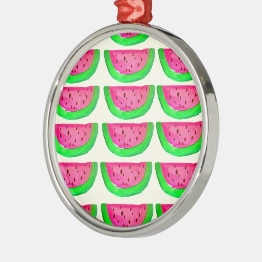 Roze watermeloensoort, van juffrouw, op citroen metalen ornament (Links)