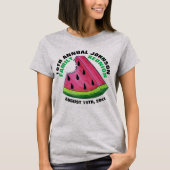Roze watermelon Slice Aangepaste reeks reünie Picn T-shirt (Voorkant)