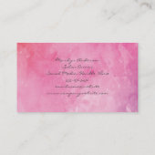 Roze watermerk monogram fancy tekst visitekaartje (Achterkant)