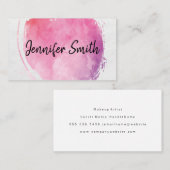 Roze watermerk monogram | handgeschreven stijl visitekaartje (Voorkant / Achterkant)