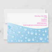 Roze Waterslide Zwembad Zwemfeest Meisjes Uitnodig Kaart (Achterkant)