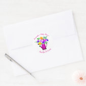 Roze watersprot en geel roze Baby shower Ronde Sticker (Envelop)
