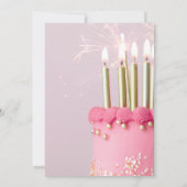 Roze Waterverf 13e verjaardag Uitnodigen Kaart (Achterkant)