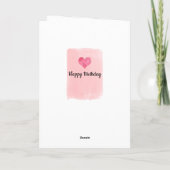  Roze Waterverf 17e Verjaardag Kleindochter Kaart (Achterkant)