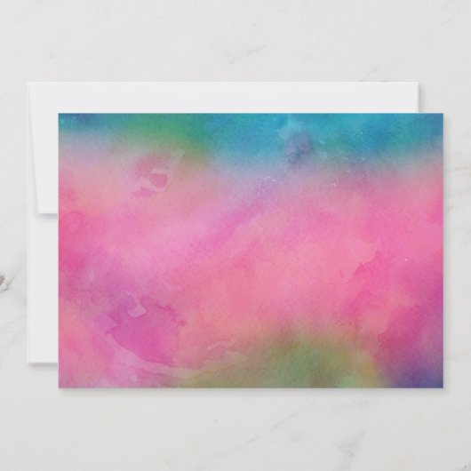 Roze Waterverf 40e uitnodiging van de Birthday Par (Achterkant)