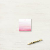 Roze Waterverf A noot van Monogram Blocnote Post-it® Notes (Op bureau)