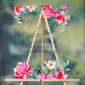 Roze Waterverf Aangepast huwelijk welkom Acryl Bord (Neutraal)