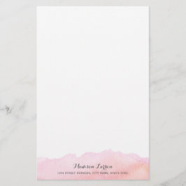 Roze Waterverf - Aangepaste artikelen Briefpapier