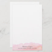 Roze Waterverf - Aangepaste artikelen Briefpapier (Voorkant / Achterkant)