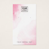 Roze waterverf aangepaste logo die beeldschermkaar visitekaartje (Voorkant)