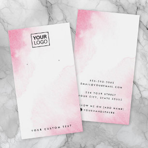 Roze waterverf aangepaste logo die beeldschermkaar visitekaartje