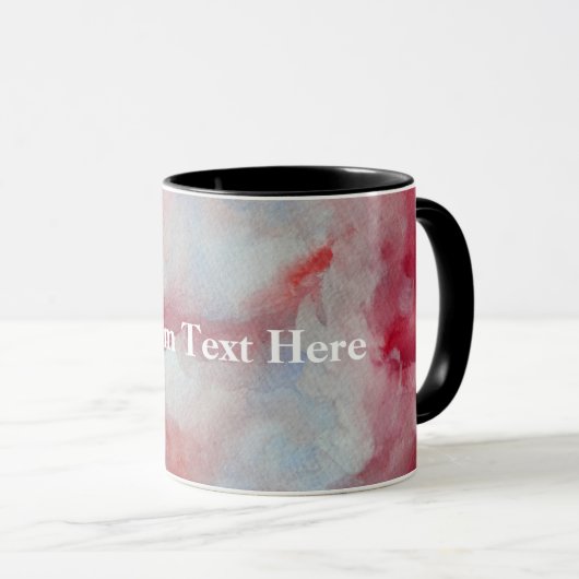 Roze Waterverf aangepaste tekst Ringer Combo Mok (Voorkant rechts)