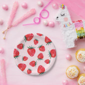 Roze waterverf aardbei bord (Feest)