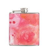 Roze Waterverf Abstract Heupfles (Voorkant)