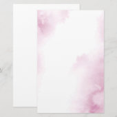 Roze Waterverf Abstract Lijst Briefpapier (Voorkant / Achterkant)